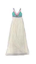 Size XS Chelsea and Violet Turquoise and White Bohemian Maxi Dress