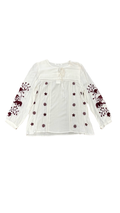 Medium Purple Ruby White Embroidered Top