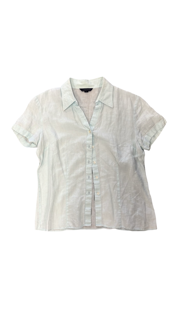 Size 12 Lands' End Light Blue Short Sleeve Shirt