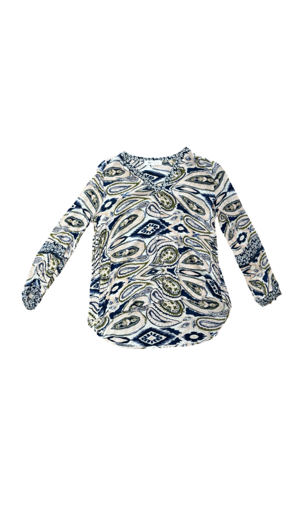 Medium Fever Women's Long Sleeve Shirt with Paisley Pattern