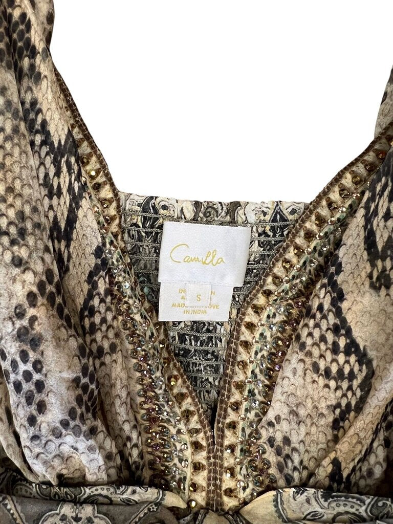 Size S- Camilla Women's Halter Maxi Dress in Animal Print