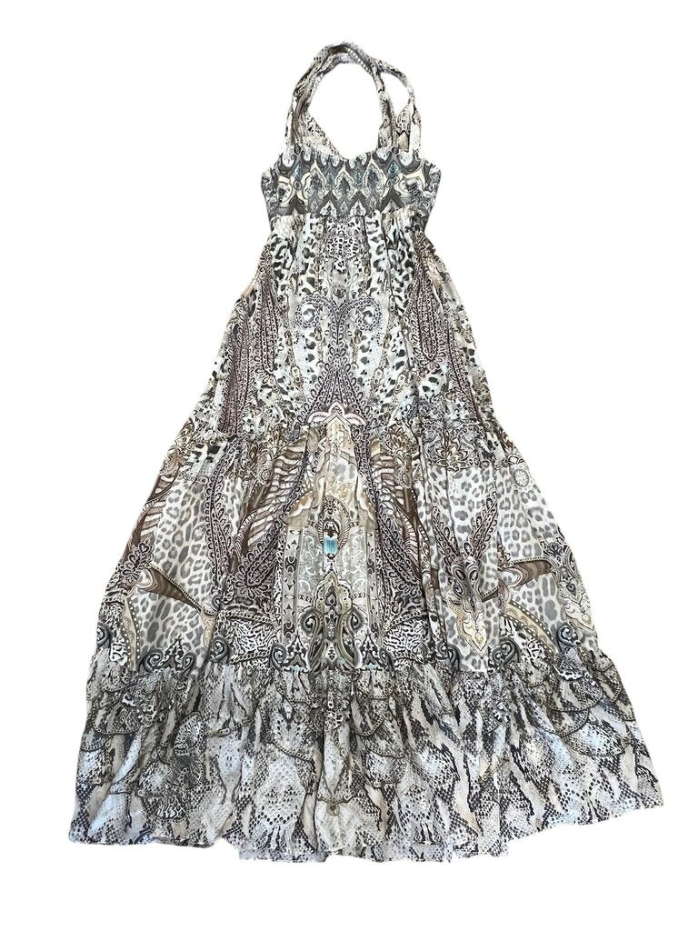 Size S- Camilla Women's Halter Maxi Dress in Animal Print