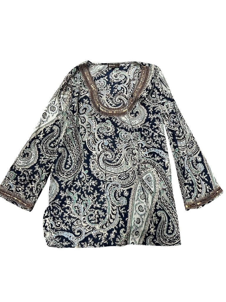 Large Solitaire Los Angeles Women's Navy Paisley Tunic