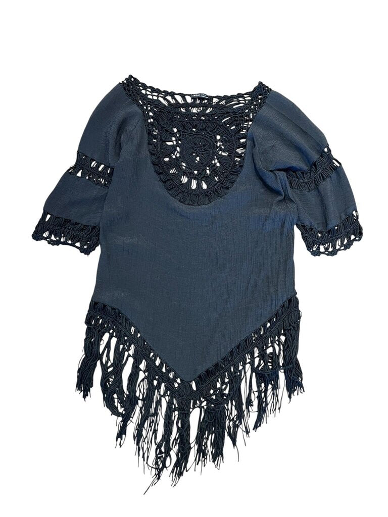 One Size- Shein Black Crochet Fringe cover up