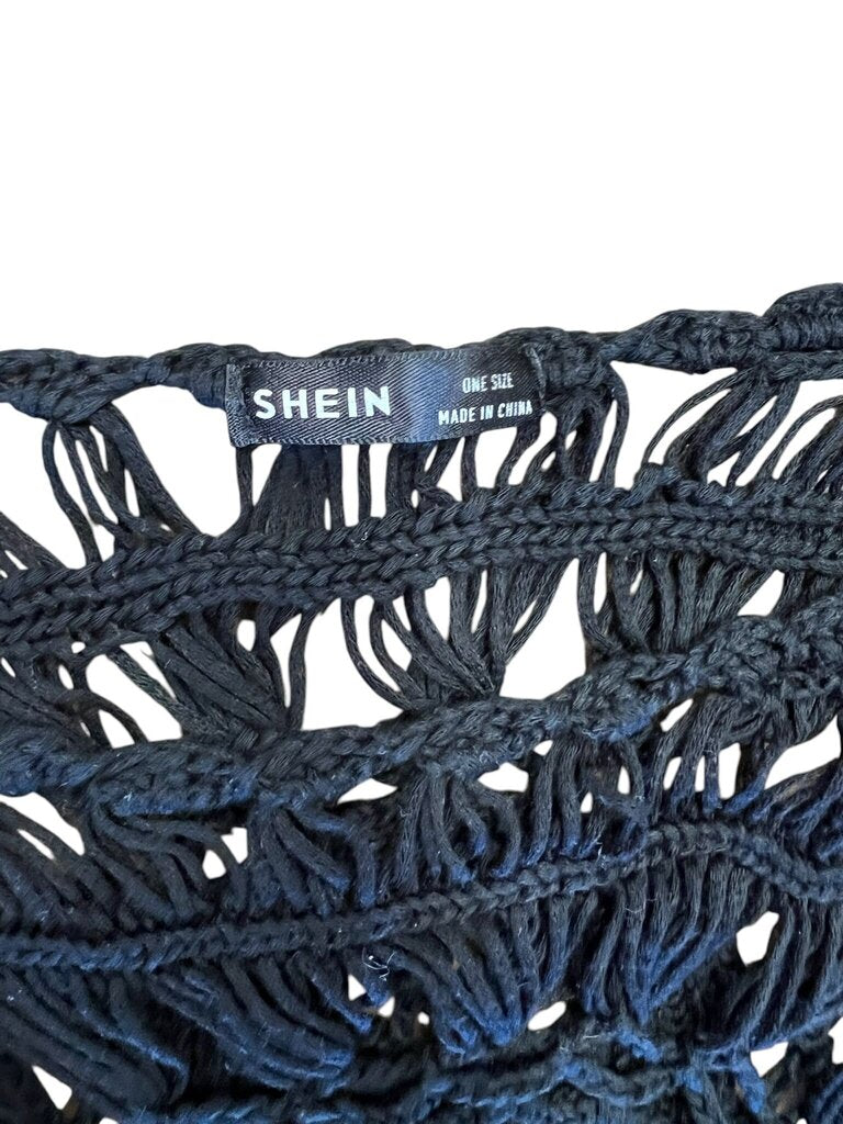 One Size- Shein Black Crochet Fringe cover up