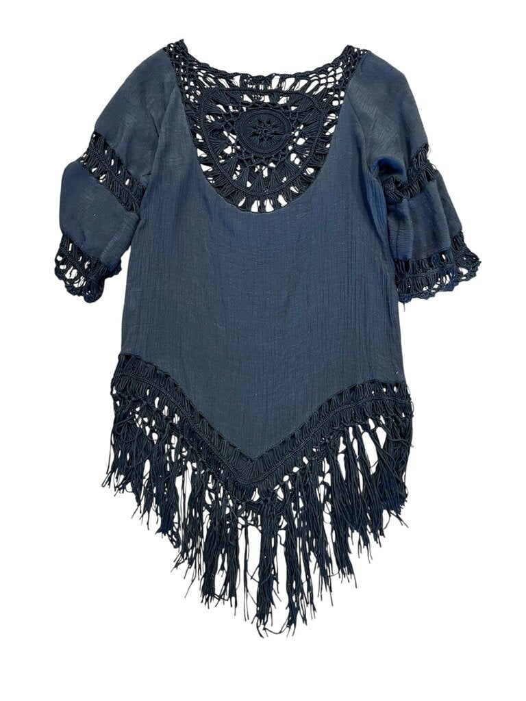 One Size- Shein Black Crochet Fringe cover up