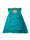 Size M- Judith March Strapless Dress with Colorful Embroidery