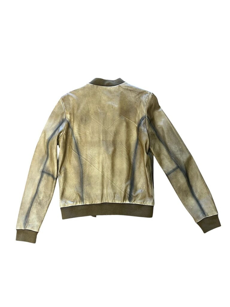 Small Vintage Leather Bomber Jacket