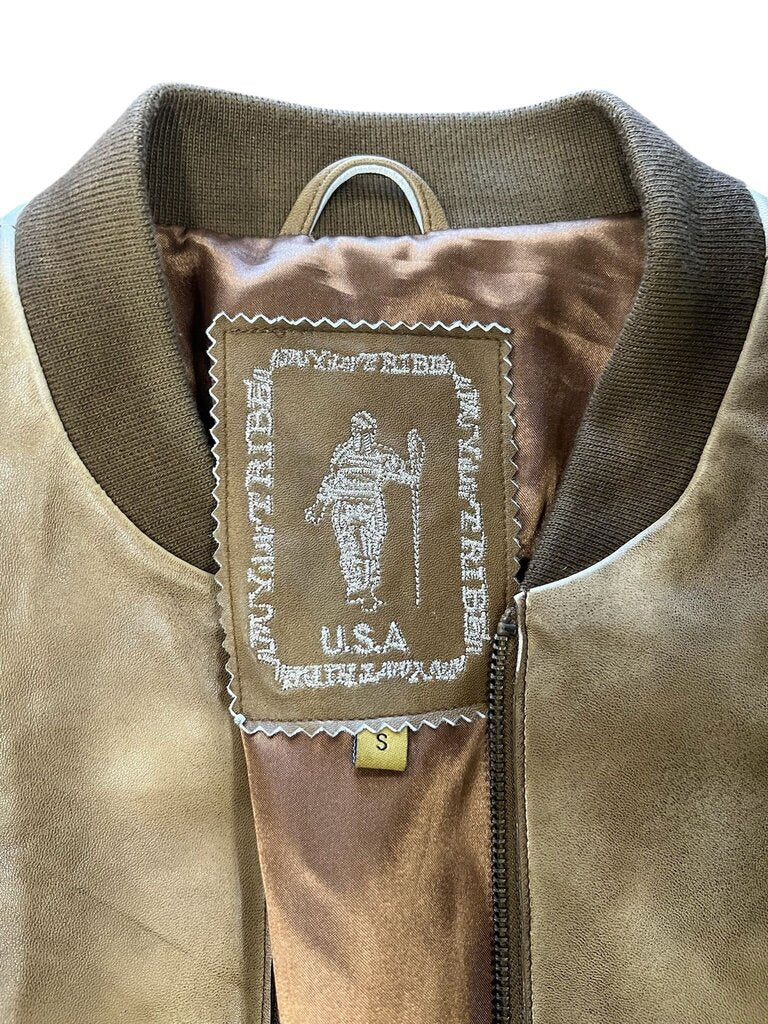 Small Vintage Leather Bomber Jacket