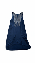 Size XL- T Tahari Navy Blue Embroidered Dress