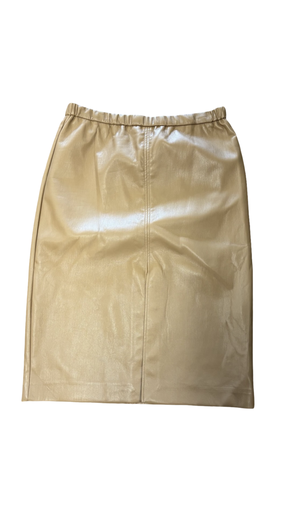 Size XL- Tahari Beige Faux Leather Skirt