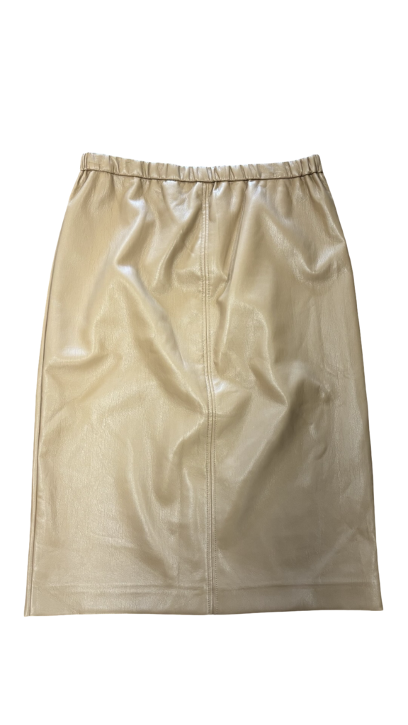 Size XL- Tahari Beige Faux Leather Skirt