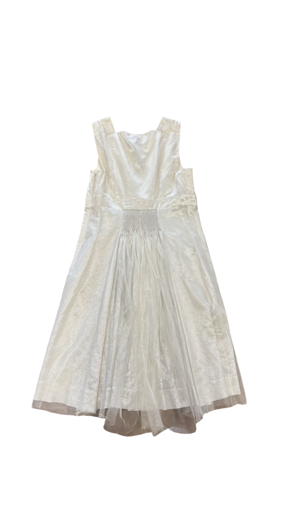 Size 10 Akris White Dress With Sheer Overlay