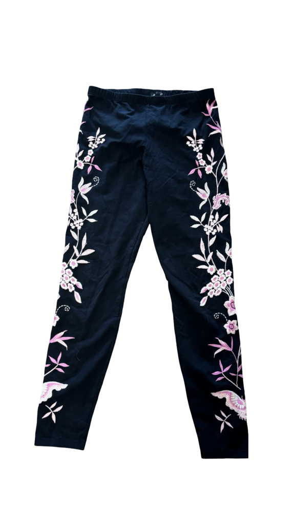 Small JW Los Angeles Embroidered Black Leggings