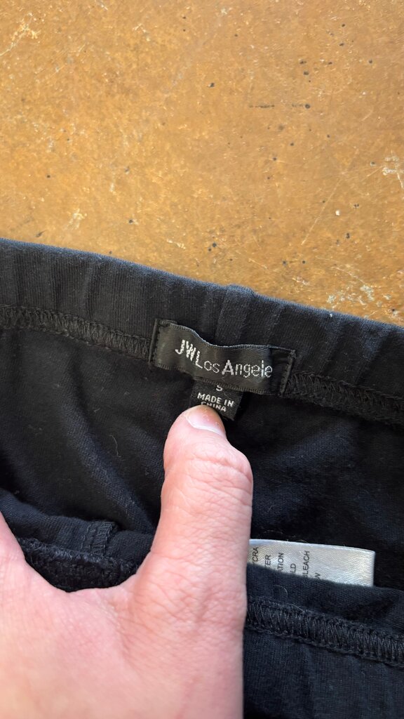 Small JW Los Angeles Embroidered Black Leggings