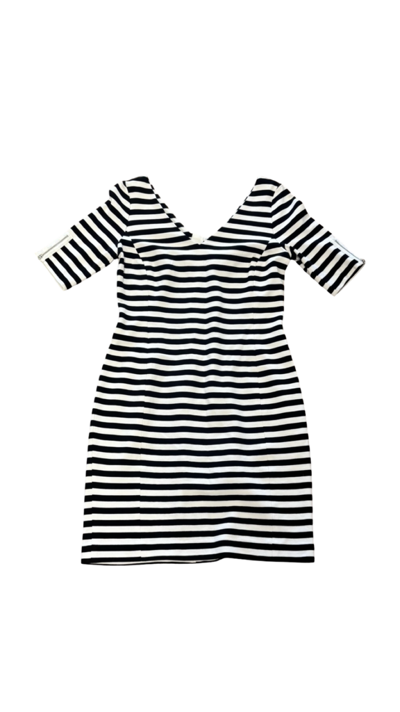 Size 6 Banana Republic Black and White Striped Dress