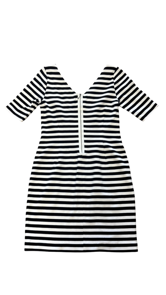 Size 6 Banana Republic Black and White Striped Dress