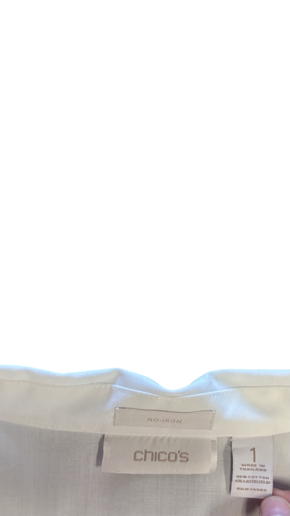 Size 1 Chico's No Iron White Shirt