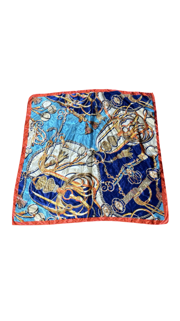 Elegant Blue and Gold Scarf