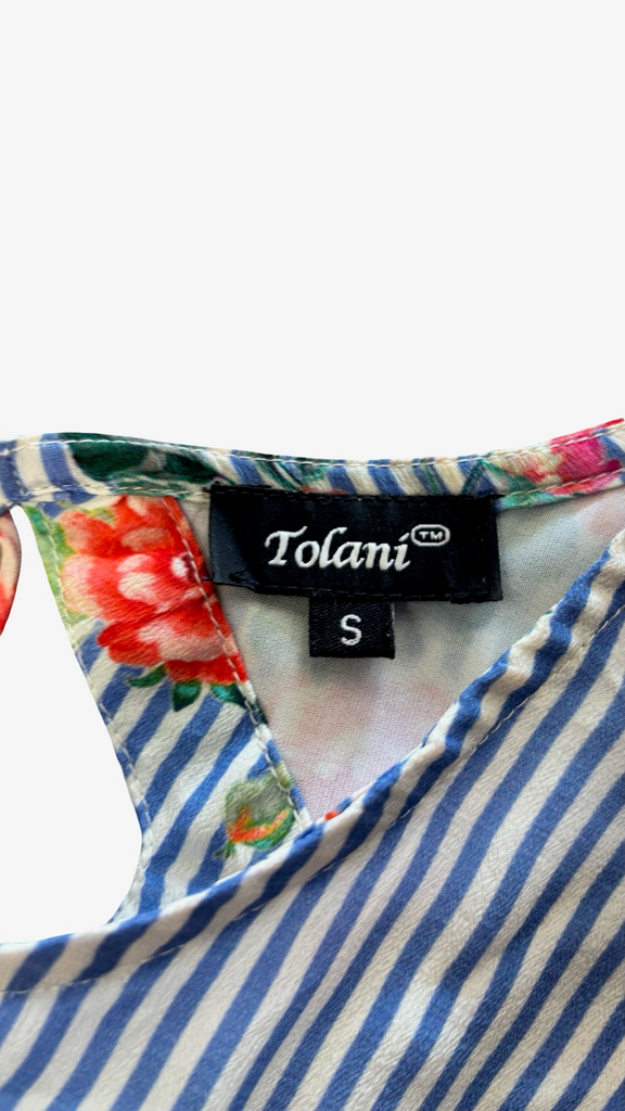 Small Tolani Floral Striped Dress