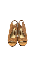 Size 7.5 Tory Burch Brown Open-Toe Heeled Sandals