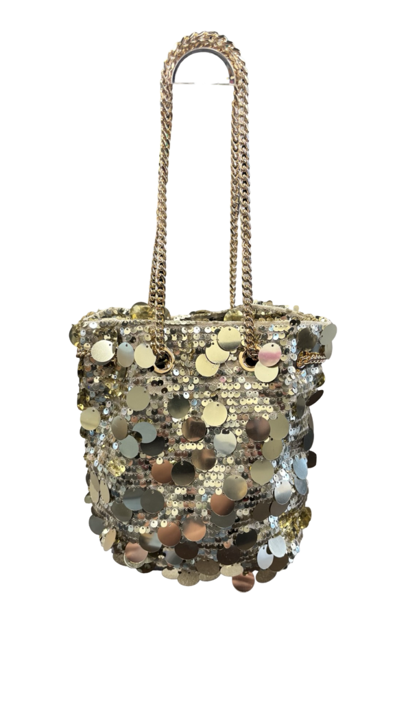 Gold Sequin Bucket Bag