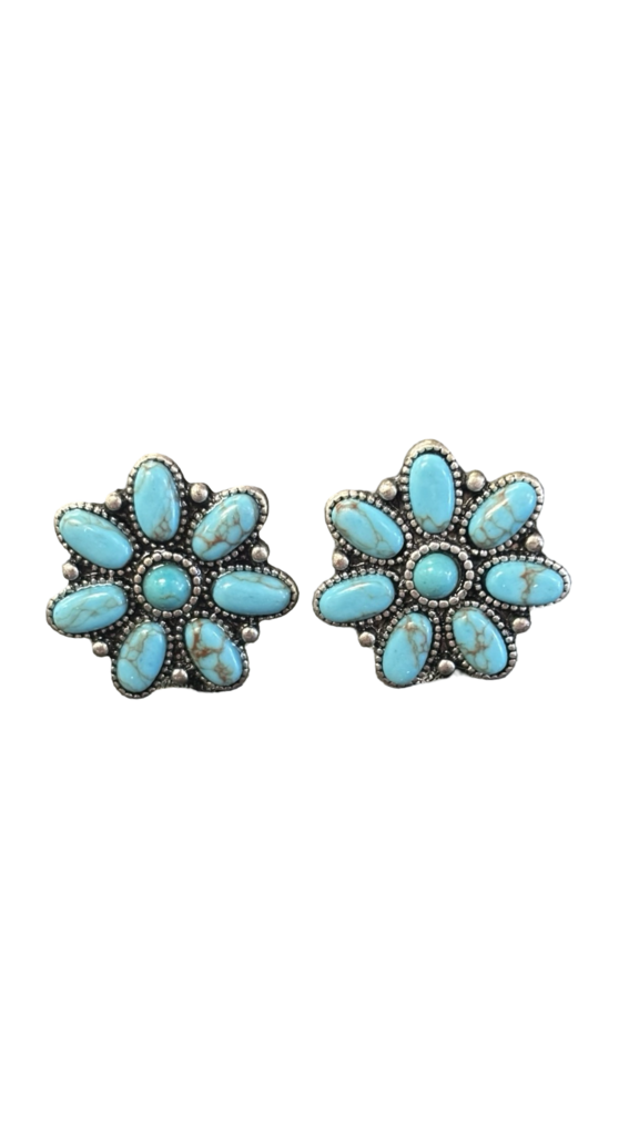 Turquoise Flower Earrings
