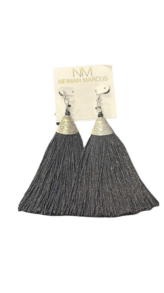 Neiman Marcus Black Tassel Earrings