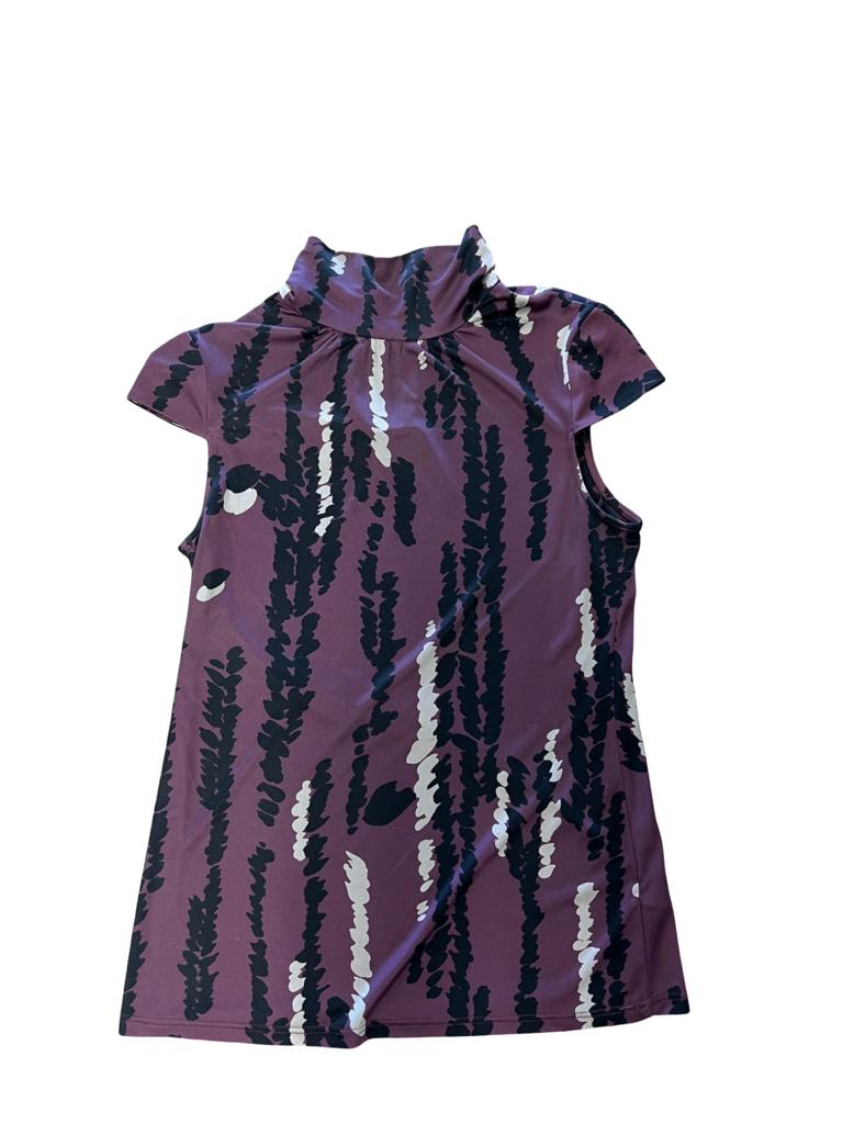 Medium Trina Turk Purple Printed Cap Sleeve Top