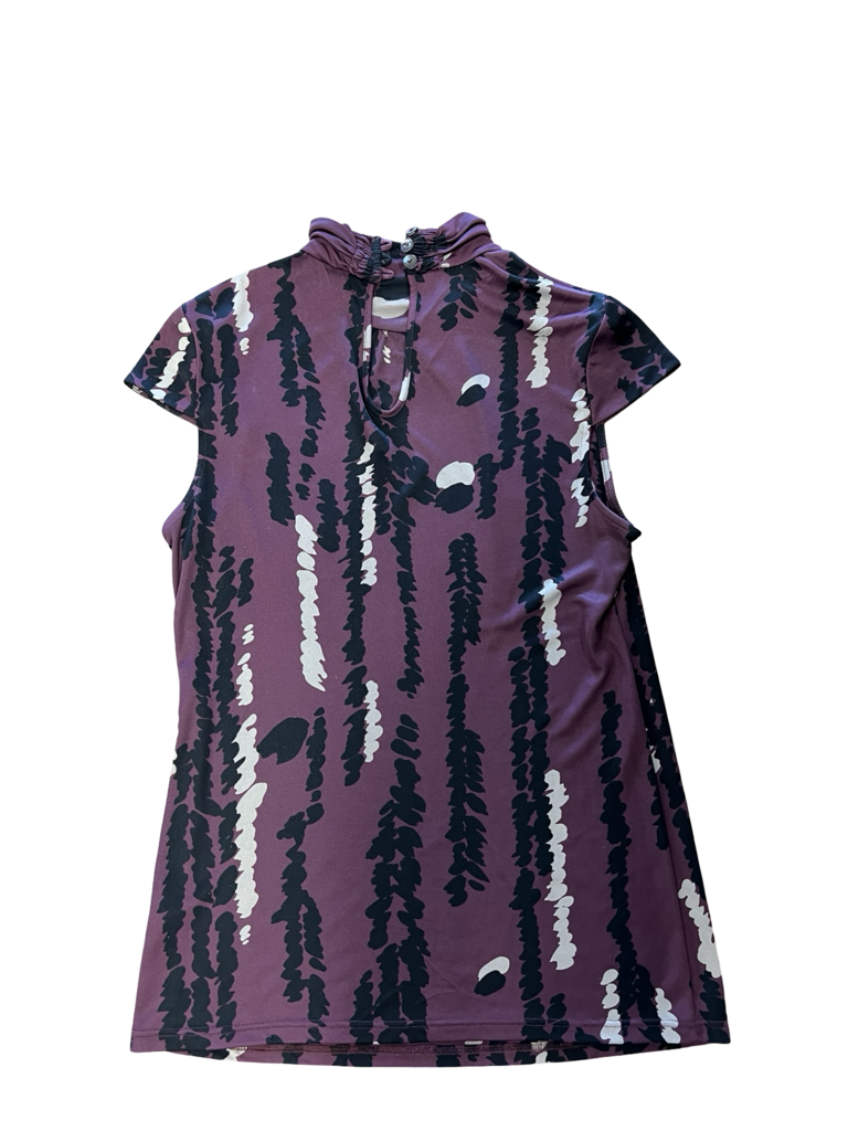 Medium Trina Turk Purple Printed Cap Sleeve Top