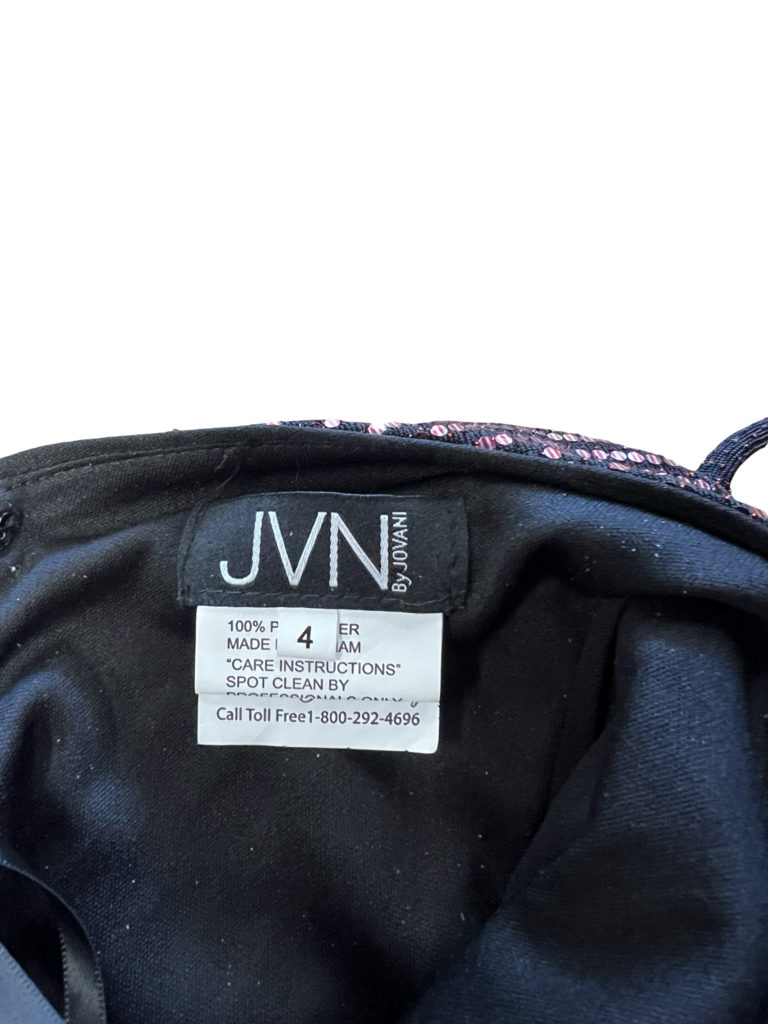 Size 4 JVN by Jovani Black Formal Dress With Pink Sequins