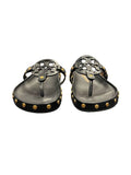 Size 8- Tory Burch Black Leather Sandals with Gold Studs