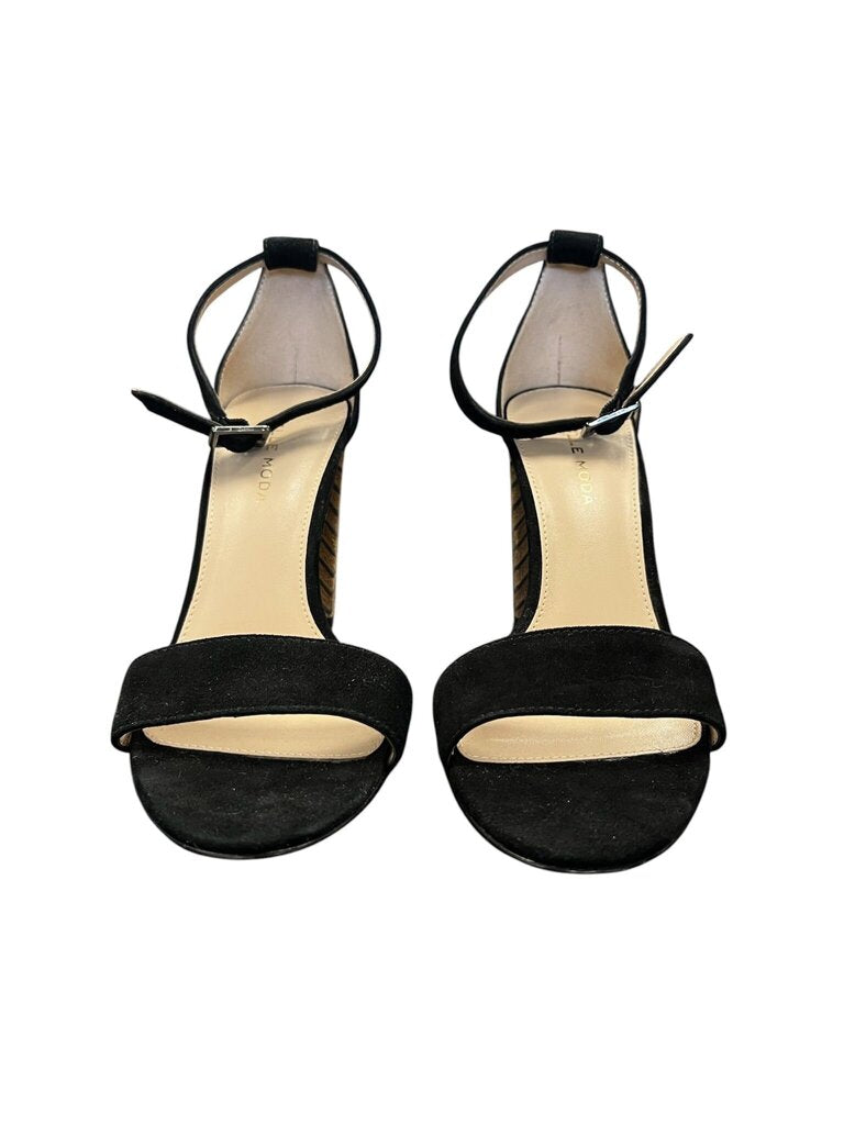 Size 7- Stylish Black Heeled Sandals