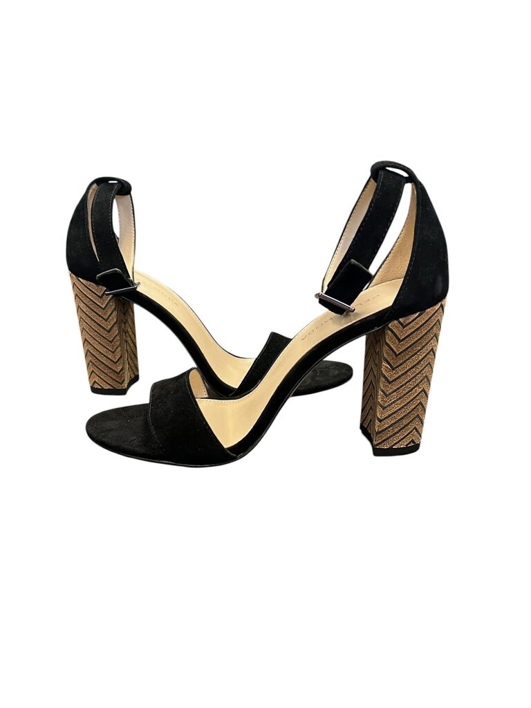 Size 7- Stylish Black Heeled Sandals