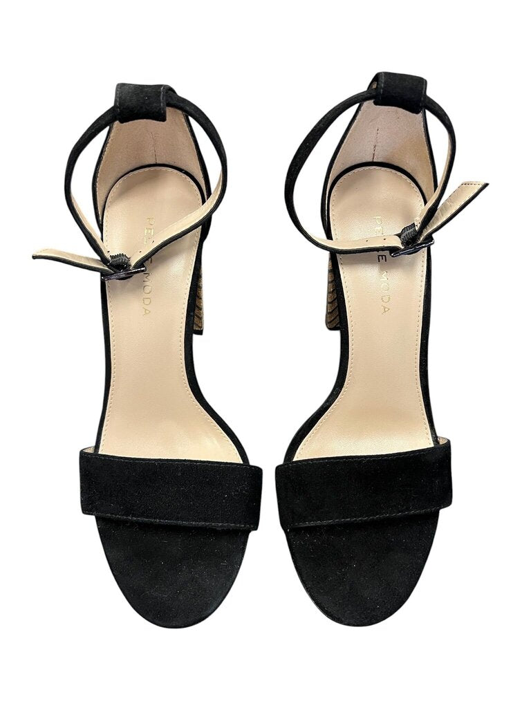 Size 7- Stylish Black Heeled Sandals