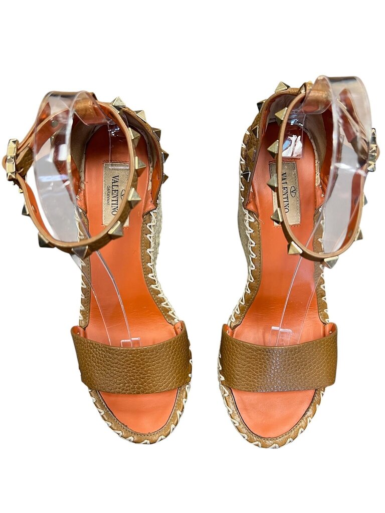 Size 37- Valentino Brown Espadrille High Heels