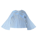 Size M- Striped Bell Sleeve Top with Ribbons
