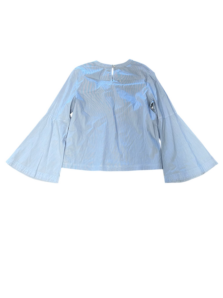 Size M- Striped Bell Sleeve Top with Ribbons