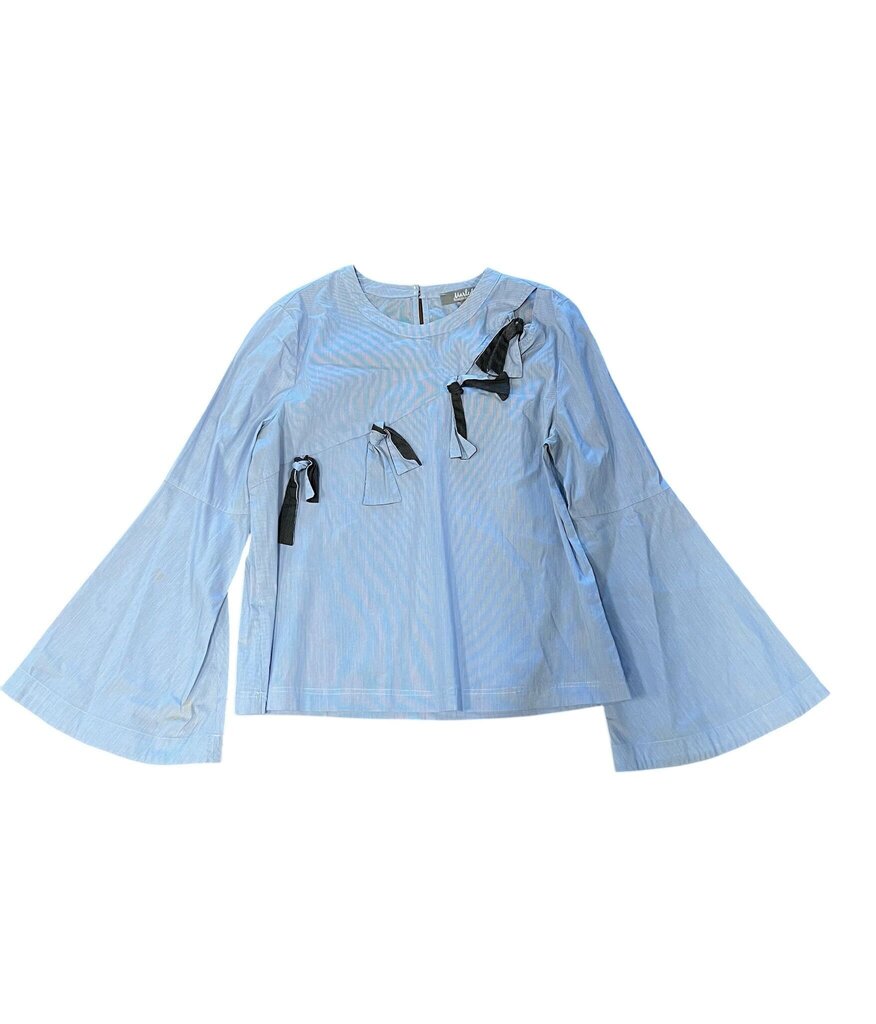 Size M- Striped Bell Sleeve Top with Ribbons