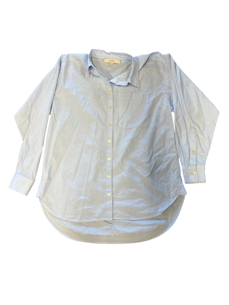 Size XS- LOFT Women's Light Blue Button-Up Shirt