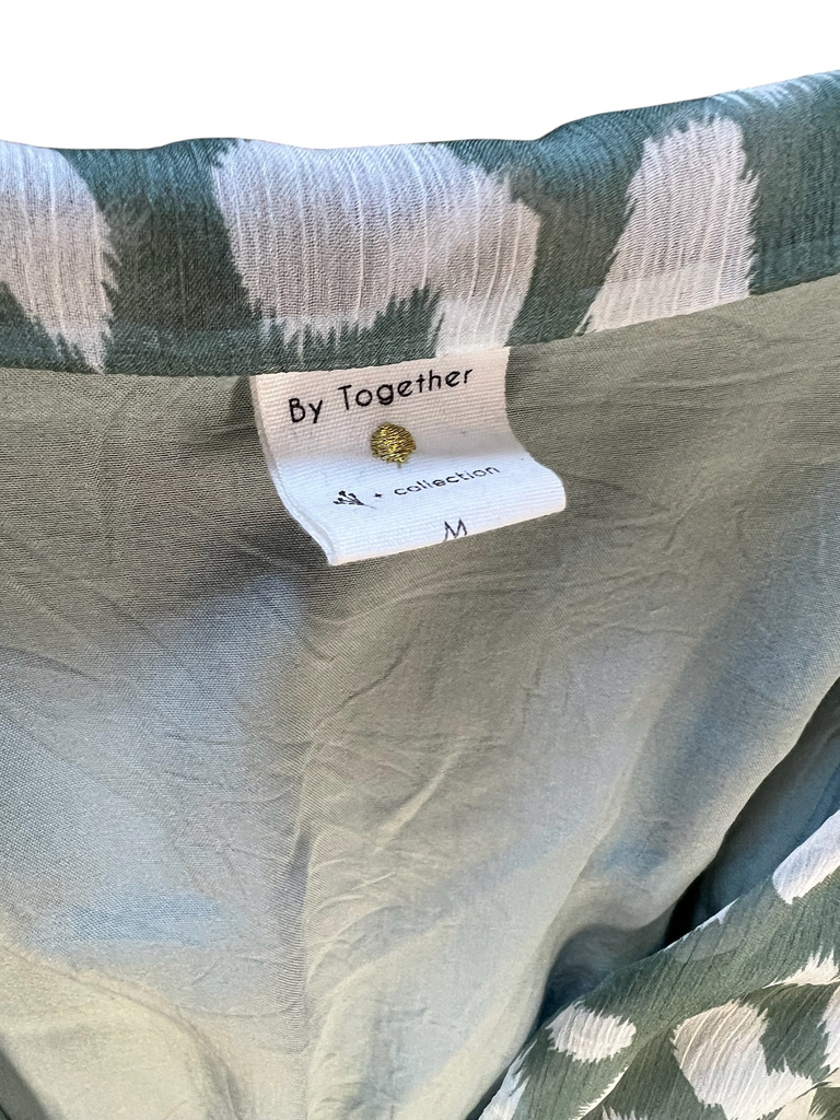 Size M- By Together Green Leopard Print Dress
