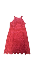 Size 12- Leslie Fay Women's Red Lace Dress