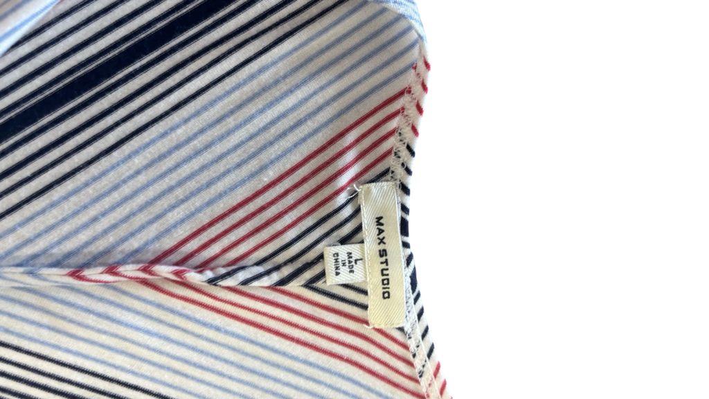 Large Max Studio Red and Blue Striped Dress
