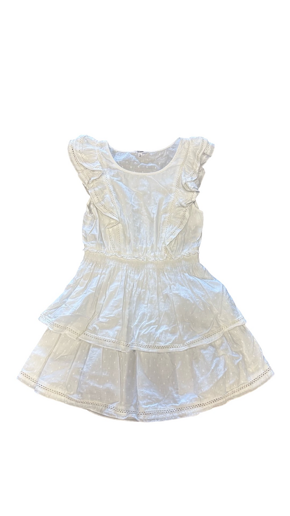 Large BB Dakota by Steve Madden White Ruffled Tiered Dress