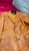 Women's Brown Leather Blazer
