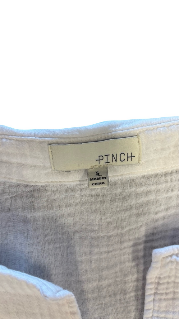Small Pinch White Short Sleeve Dress