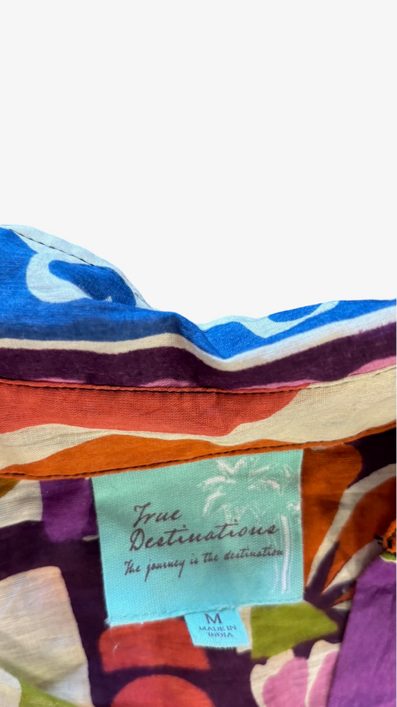 Medium True Destinations Colorful Patterned Button-Up Shirt