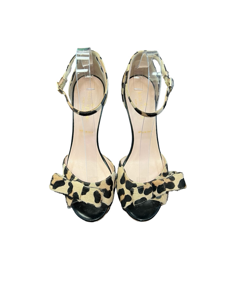 Size 8 Kate Spade Leopard Print Ankle Strap High Heels