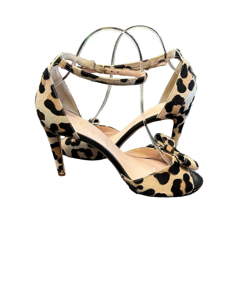 Size 8 Kate Spade Leopard Print Ankle Strap High Heels