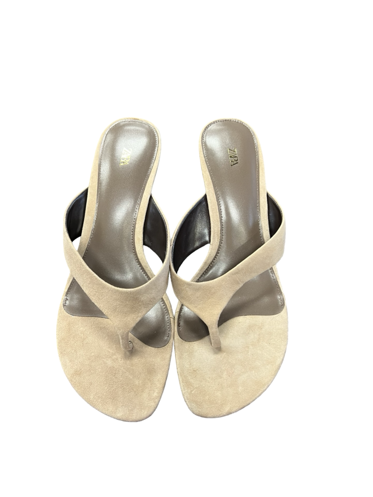 Size 38 Zara Women's Beige Heeled Sandals